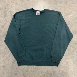 Green Wilson Crewneck Vtg Tennis Pullover Sweatshirt Earthtone Minimalist Medium